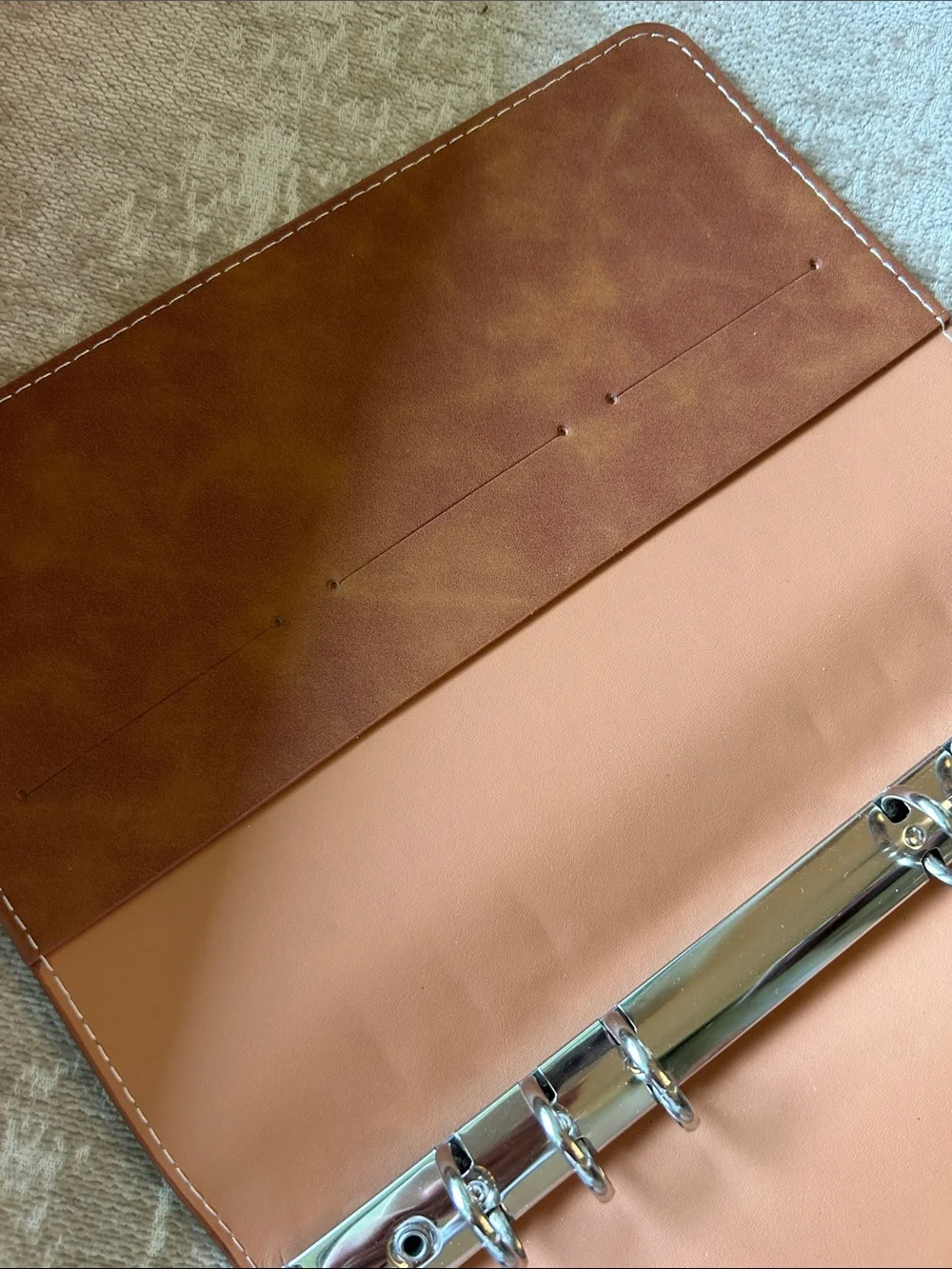 Snap-Closure Faux Leather Planner in Chestnut - Picture 4 of 5